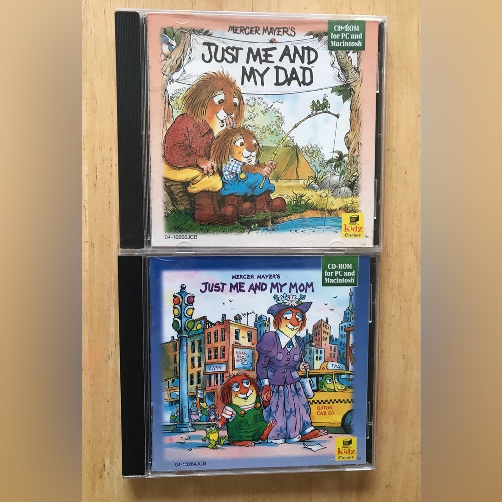 Mercer Mayer's Just Me and My Dad Just Me and My Mom PC 1996 CD ROM Windows/Mac